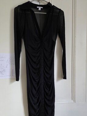 Bar III | Dresses | Bar Iii Womens Long Sleeve Floral Maxi Wrap Dress Black  Blue L | Poshmark